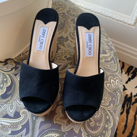Jimmy Choo suede wedge sandals - Picture 2 of 4